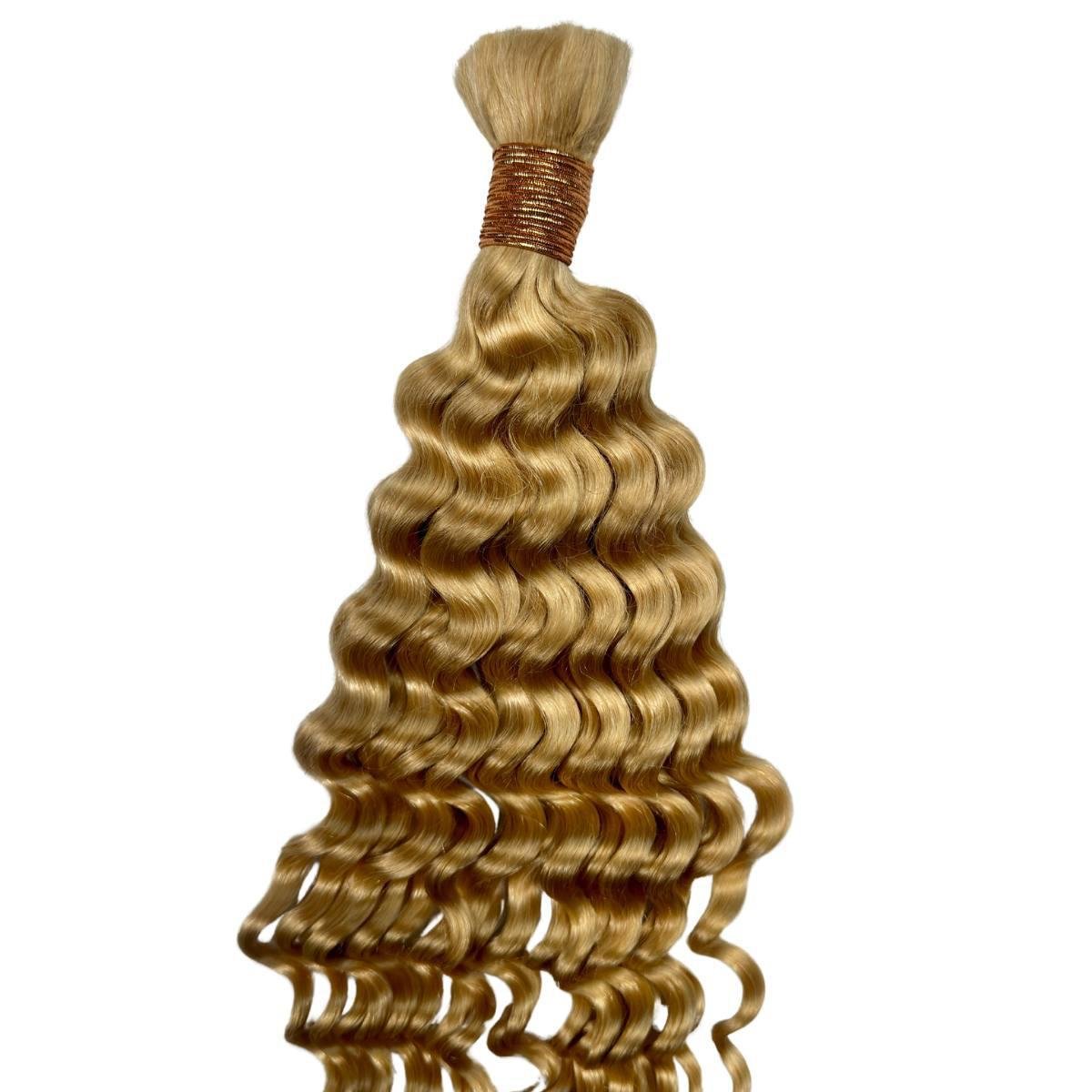 Blonde Deep Wave Bulk Human Hair Extensions - GLAMIRA HAIR BEAUTY