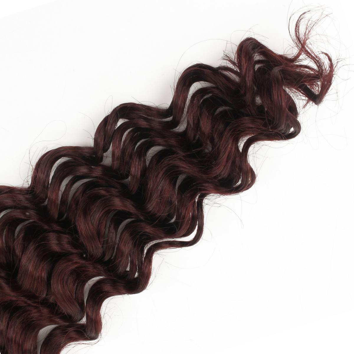 Burgundy Deep Wave Bulk Human Hair Extensions - GLAMIRA HAIR BEAUTY
