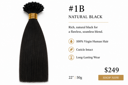 22” #1B Natural Black K-Tips