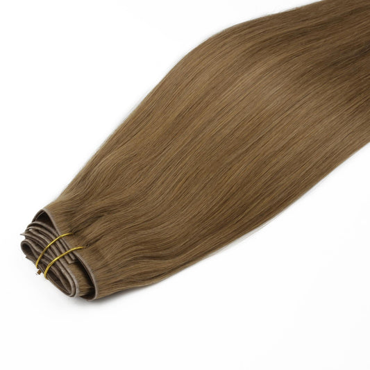 Medium Chestnut Brown Invisible Clip-ins - GLAMIRA HAIR BEAUTY