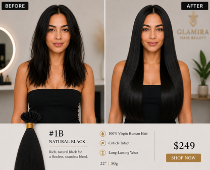 22” #1B Natural Black K-Tips