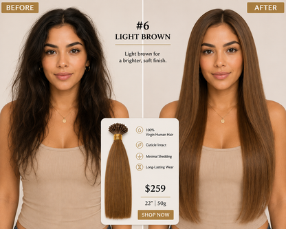 22” #6 Light Brown K-Tips
