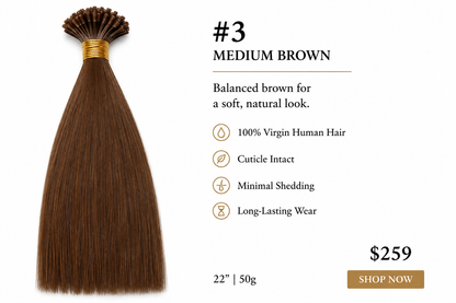 22” #3 Medium Brown K-Tips
