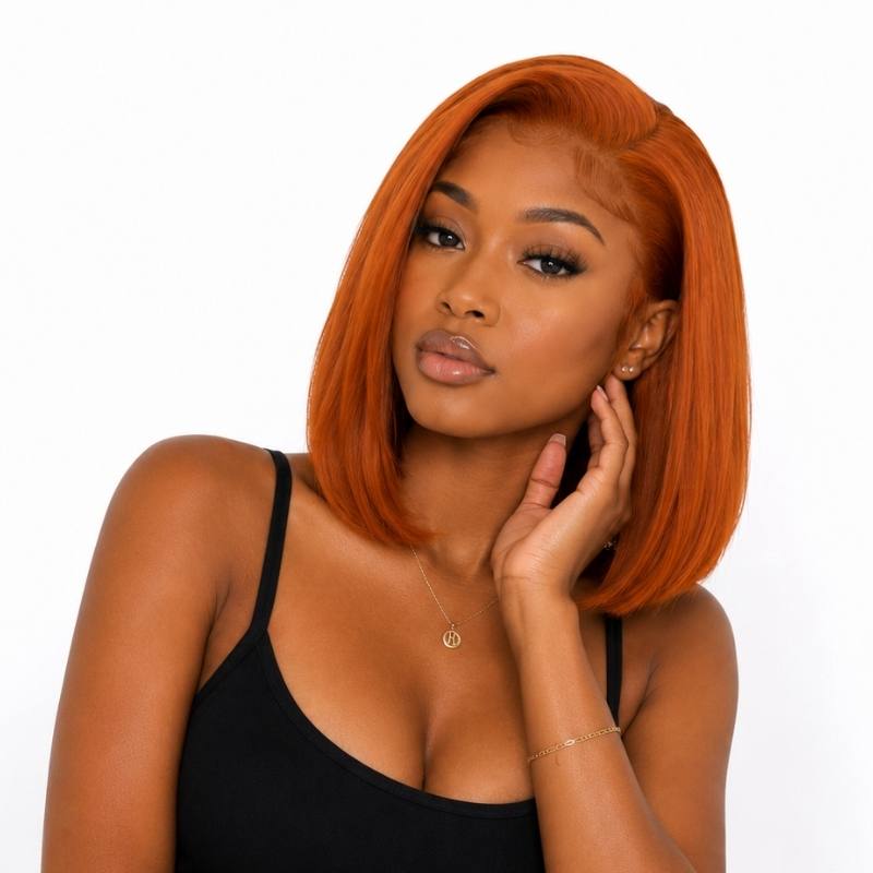 Cinnamon 13x4 Transparent Lace Front Bob Wig - GLAMIRA HAIR BEAUTY