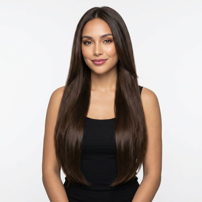 Dark Brown Invisible Clip-ins - GLAMIRA HAIR BEAUTY