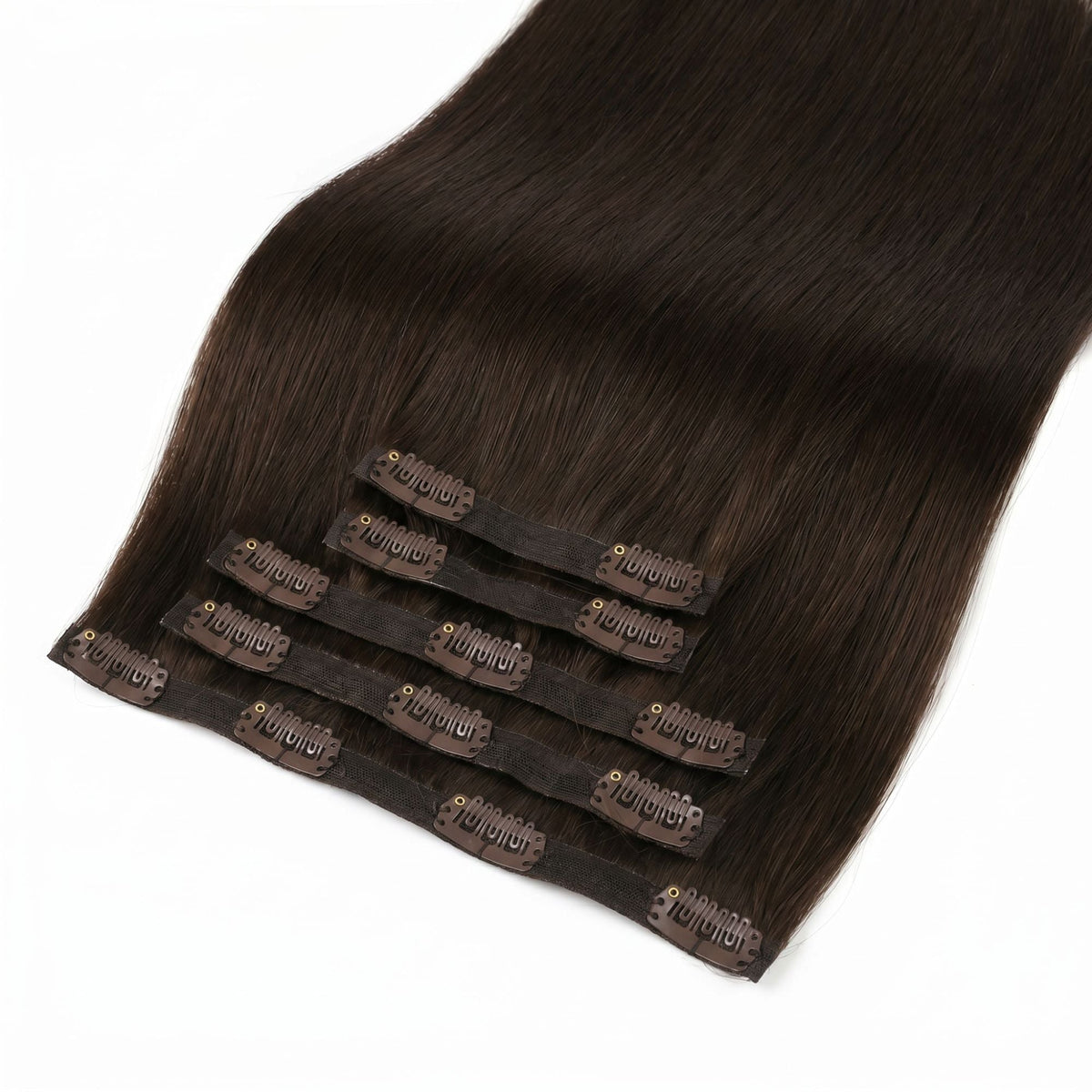 Dark Brown Invisible Clip-ins - GLAMIRA HAIR BEAUTY