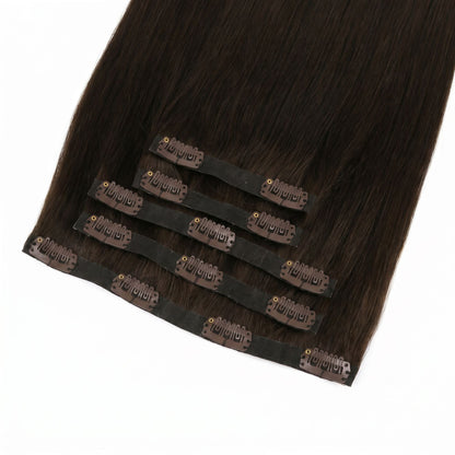 Dark Brown Invisible Clip-ins - GLAMIRA HAIR BEAUTY