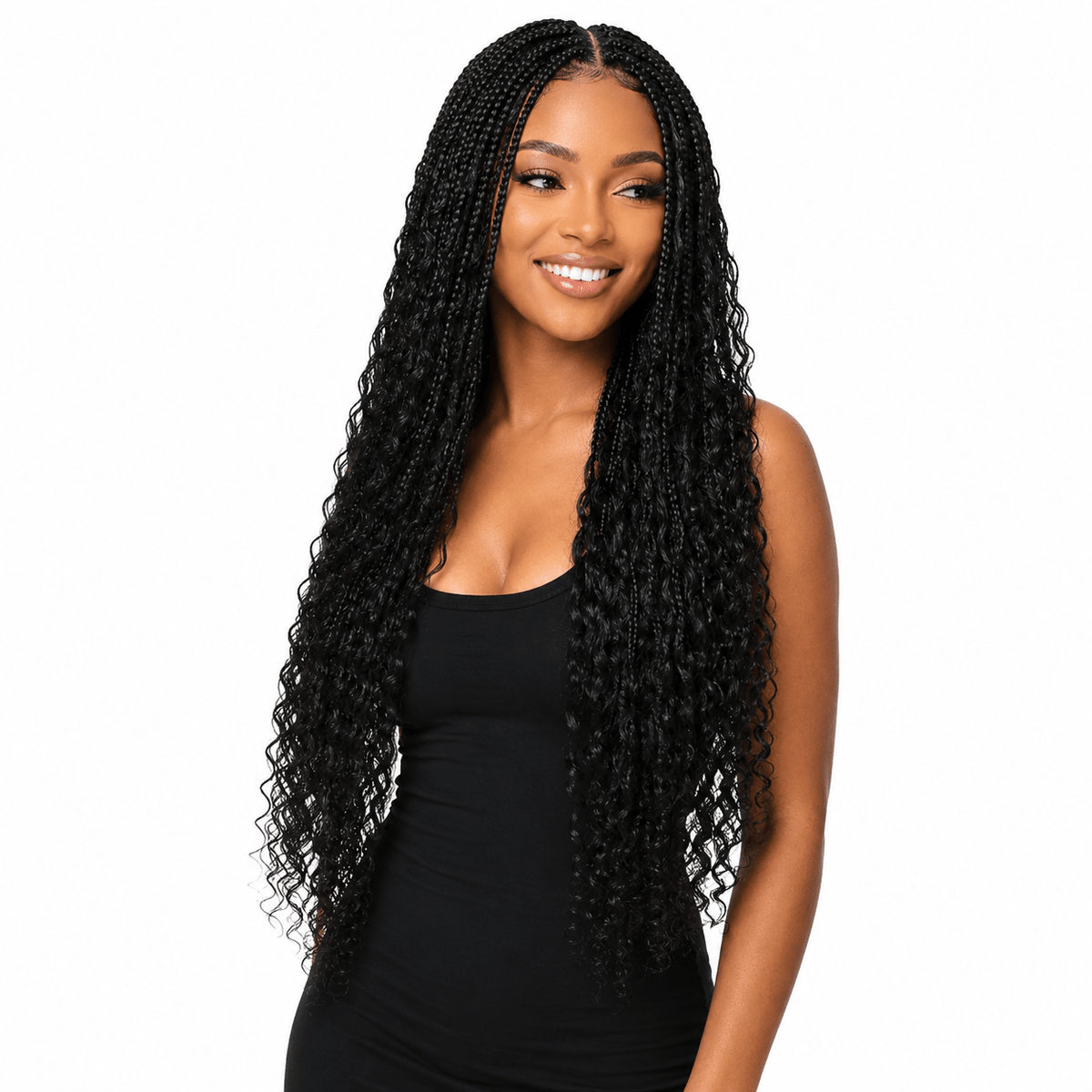 Human Hair Blended Boho Braid Full Lace Wig - GLAMIRA HAIR BEAUTY