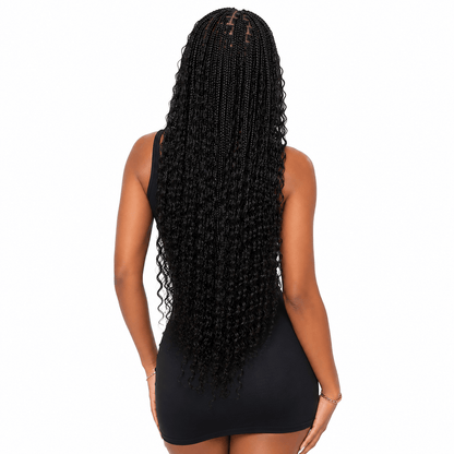 Human Hair Blended Boho Braid Full Lace Wig - GLAMIRA HAIR BEAUTY