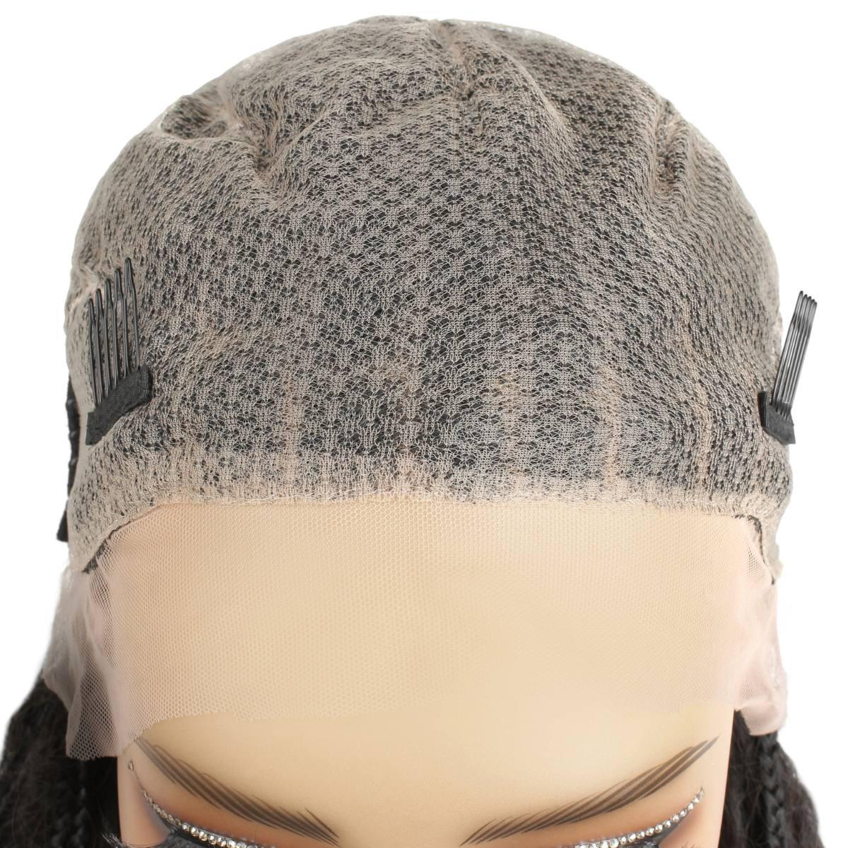 Human Hair Blended Boho Braid Full Lace Wig - GLAMIRA HAIR BEAUTY