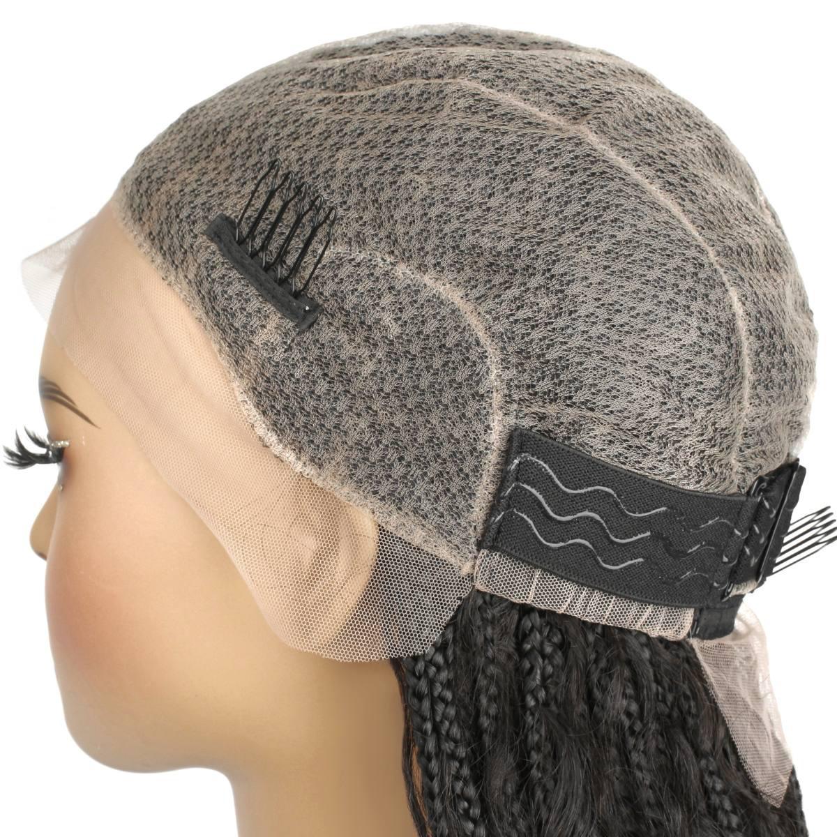 Human Hair Blended Boho Braid Full Lace Wig - GLAMIRA HAIR BEAUTY