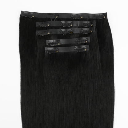 Jet Black Seamless Clip-ins - GLAMIRA HAIR BEAUTY