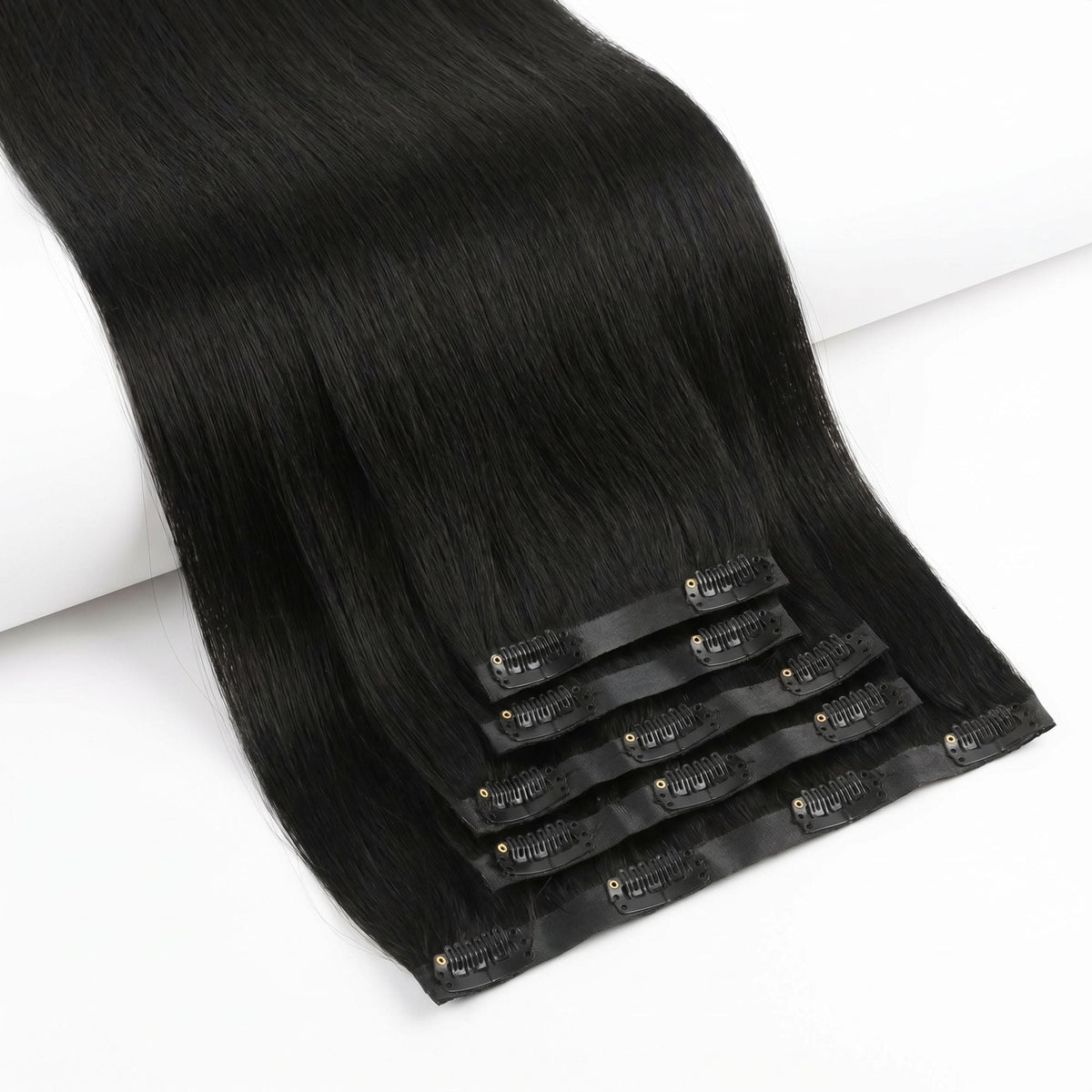 Jet Black Seamless Clip-ins - GLAMIRA HAIR BEAUTY