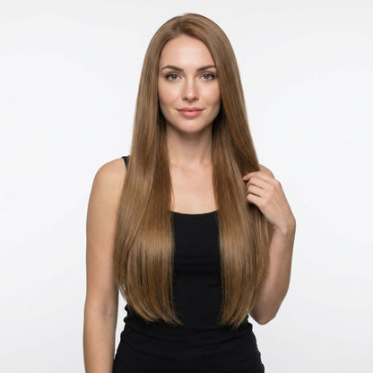 Medium Chestnut Brown Seamless Clip-ins - GLAMIRA HAIR BEAUTY