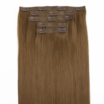 Medium Chestnut Brown Seamless Clip-ins - GLAMIRA HAIR BEAUTY