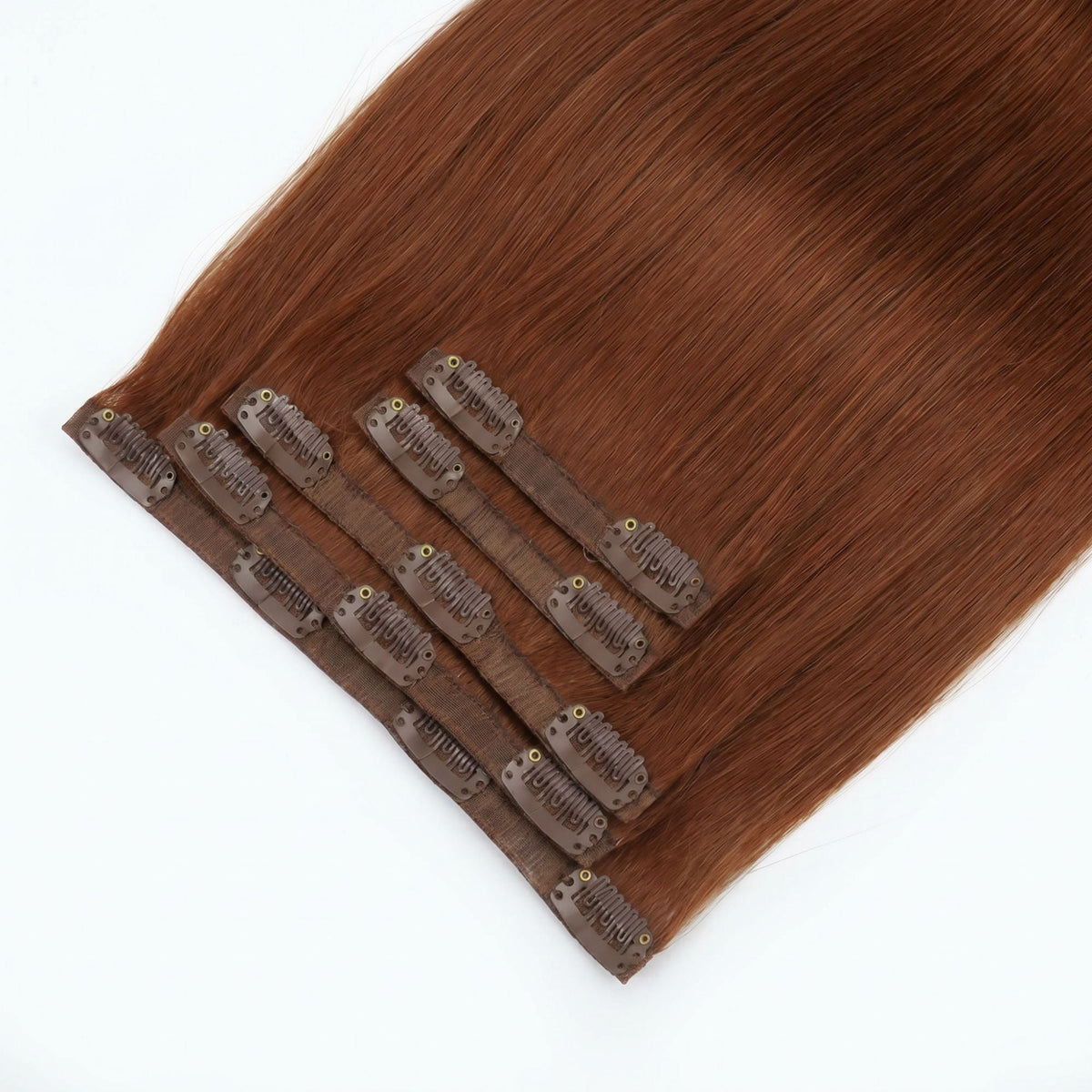 Rich Copper Auburn Invisible Clip-ins - GLAMIRA HAIR BEAUTY