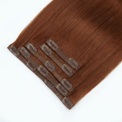 Rich Copper Auburn Invisible Clip-ins - GLAMIRA HAIR BEAUTY