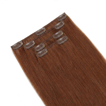 Rich Copper Auburn Invisible Clip-ins - GLAMIRA HAIR BEAUTY