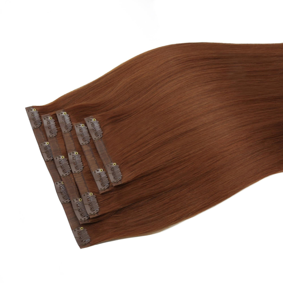 Rich Copper Auburn Invisible Clip-ins - GLAMIRA HAIR BEAUTY